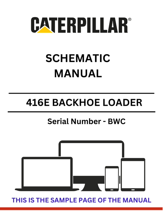 Discover the CAT 416E Backhoe Loader Schematic Manual (S/N - BWC). Access detailed diagrams and specifications to enhance your equipment maintenance and repair.