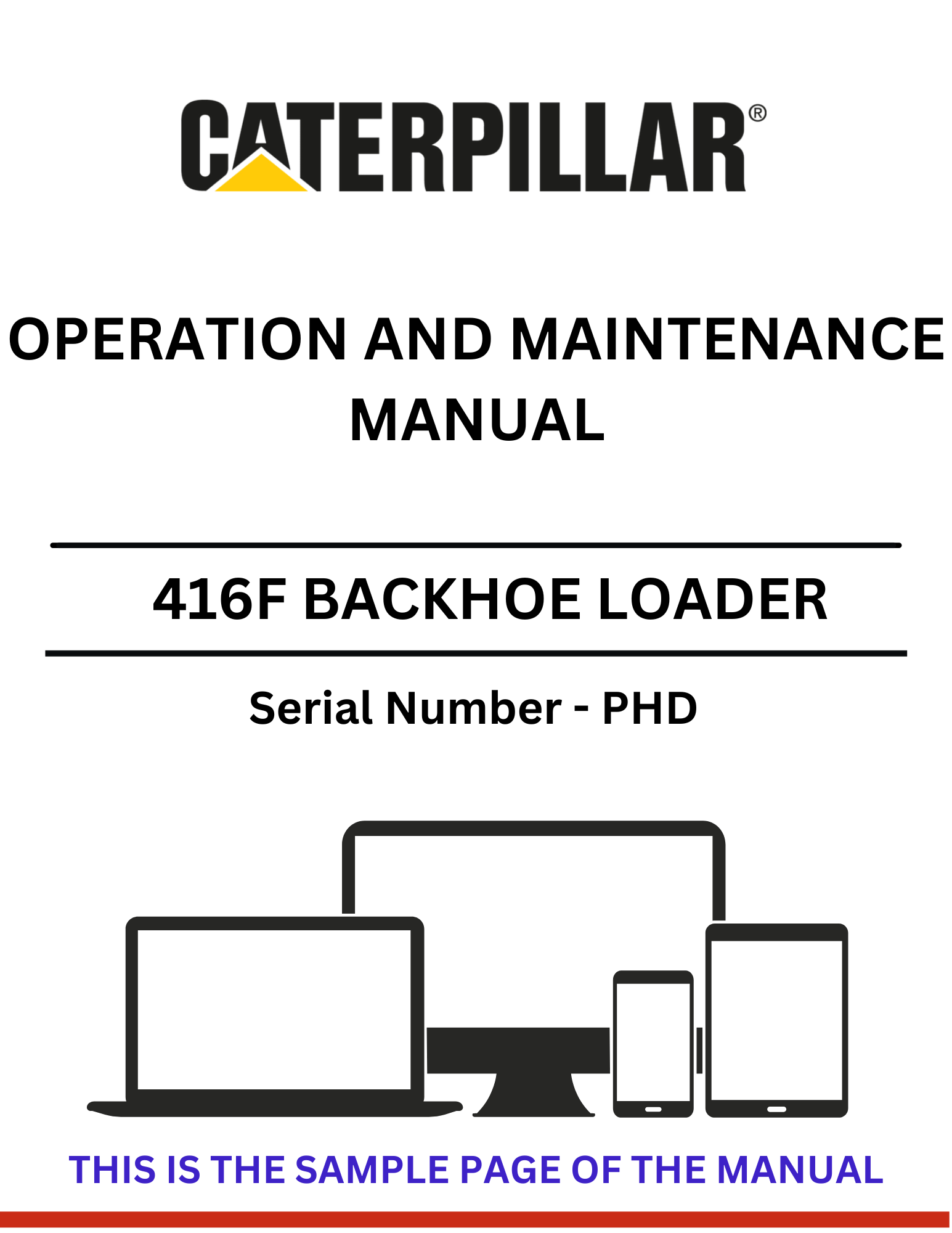 Discover the comprehensive CAT 416F Backhoe Loader Operation and Maintenance Manual. Ensure optimal performance and longevity with expert guidance tailored for S/N - PHD.