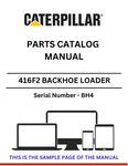 Discover the comprehensive CAT 416F Backhoe Loader Parts Catalog Manual (S/N - BH4). Find the right parts and enhance your equipment's performance today.