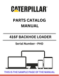 Discover the comprehensive CAT 416F Backhoe Loader Parts Catalog Manual (S/N - PHD). Find the right parts for your equipment with ease and precision.