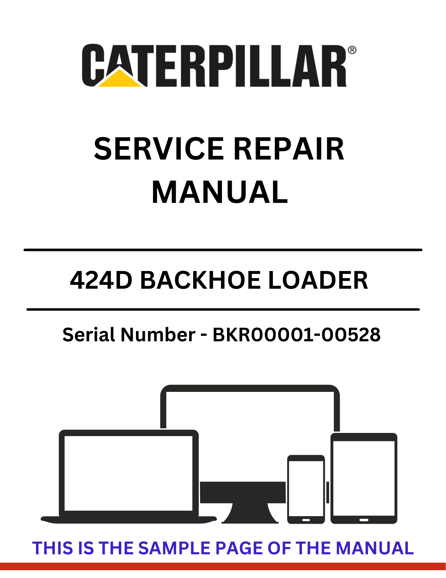 Discover the comprehensive service repair manual for the CAT 424D Backhoe Loader, S/N BGP00648-01612, powered by the reliable 3054 engine.