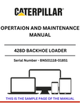 Discover the comprehensive operation and maintenance manual for the CAT 428D Backhoe Loader, powered by the 3054 engine. Ensure optimal performance and longevity.