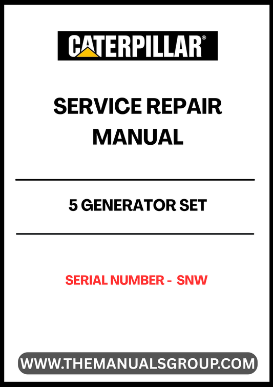 Discover the essential CAT 5 Generator Set Service Repair Manual, specifically designed for serial number SNW. This comprehensive guide is your go-to resource for maintaining and troubleshooting your generator, ensuring optimal performance and longevity.