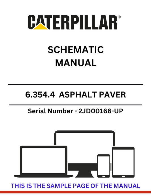 Explore the comprehensive CAT 6.354.4 Asphalt Paver Schematic Manual for S/N 2JD00166-UP. Enhance your understanding and maintenance of this equipment.