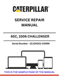 Discover the comprehensive CAT 65C and 3306 Challenger Service Repair Manual for S/N 7YC00001-UP. Ensure optimal performance and maintenance for your equipment.