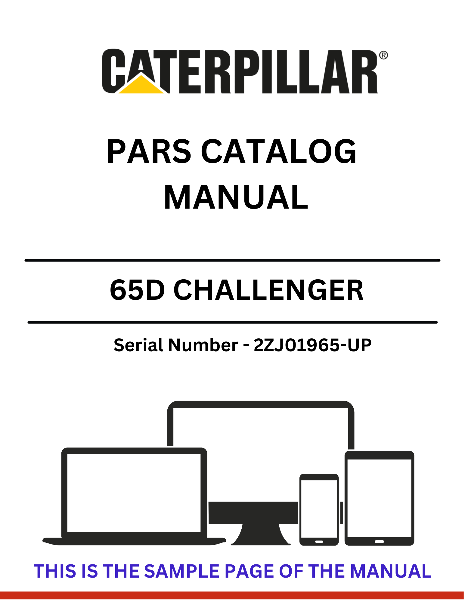 Discover the CAT 65D Challenger PARS Catalog Manual for S/N 2ZJ01000-01964, featuring detailed insights on the powerful 3306 engine.