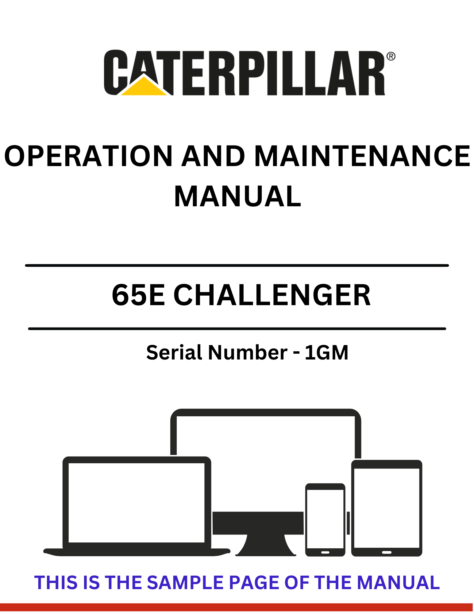 Discover the comprehensive CAT 65E Challenger Operation and Maintenance Manual for S/N 1GM. Ensure optimal performance and longevity of your equipment.