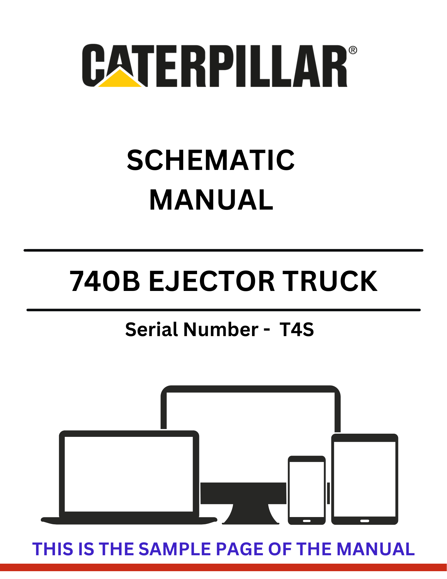 Access the CAT 740B Ejector Truck Schematic Manual (S/N - T4S) for comprehensive diagrams and specifications. Essential resource for maintenance and repair.