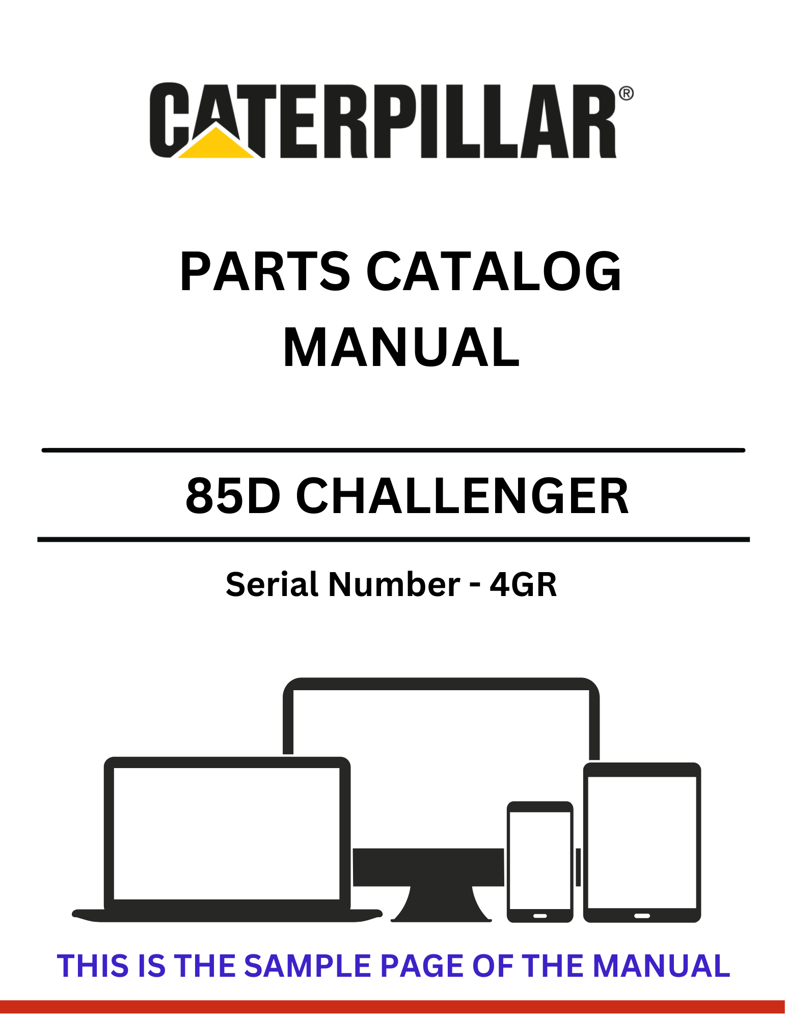Discover the comprehensive CAT 85D Challenger Parts Catalog Manual (S/N - 4GR) for all your equipment needs. Find the right parts quickly and efficiently.