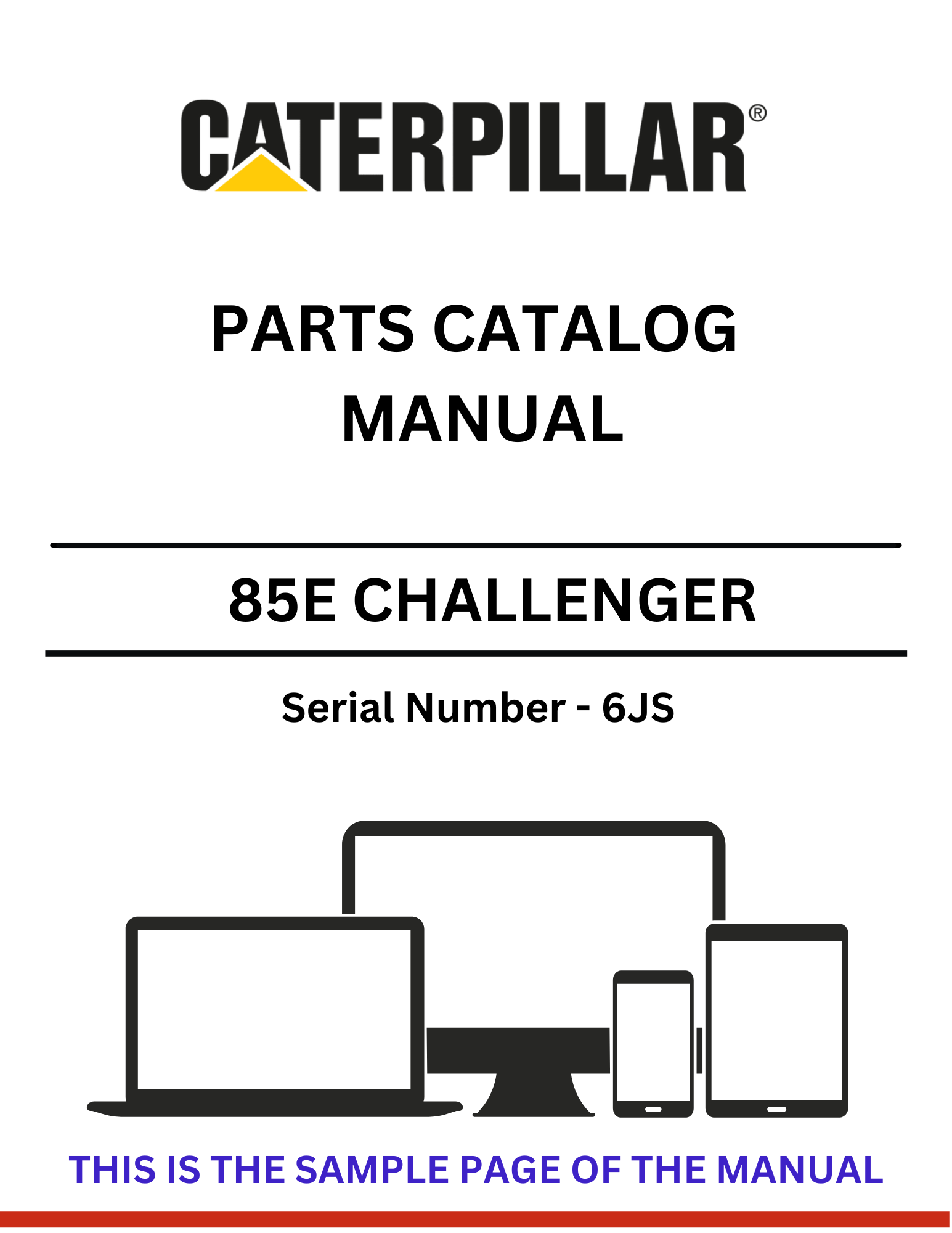 Discover the comprehensive CAT 85E Challenger parts catalog manual for S/N - 6JS. Find the right parts quickly and efficiently for your machinery needs.