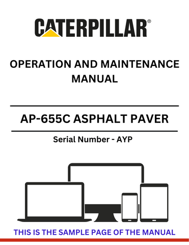 Discover the comprehensive CAT AP-655C Asphalt Paver Operation and Maintenance Manual. Ensure optimal performance and longevity for your equipment with expert guidance.