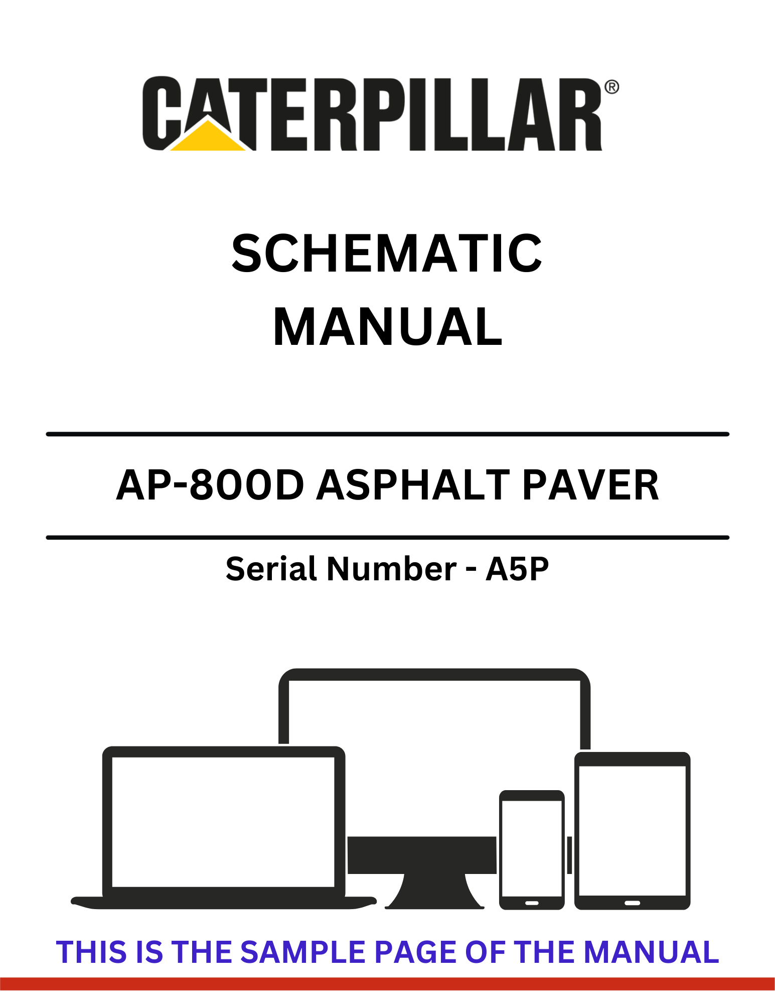 Explore the CAT AP-800D Asphalt Paver Schematic Manual (S/N - A5P). Find essential schematics and technical information for effective equipment management.
