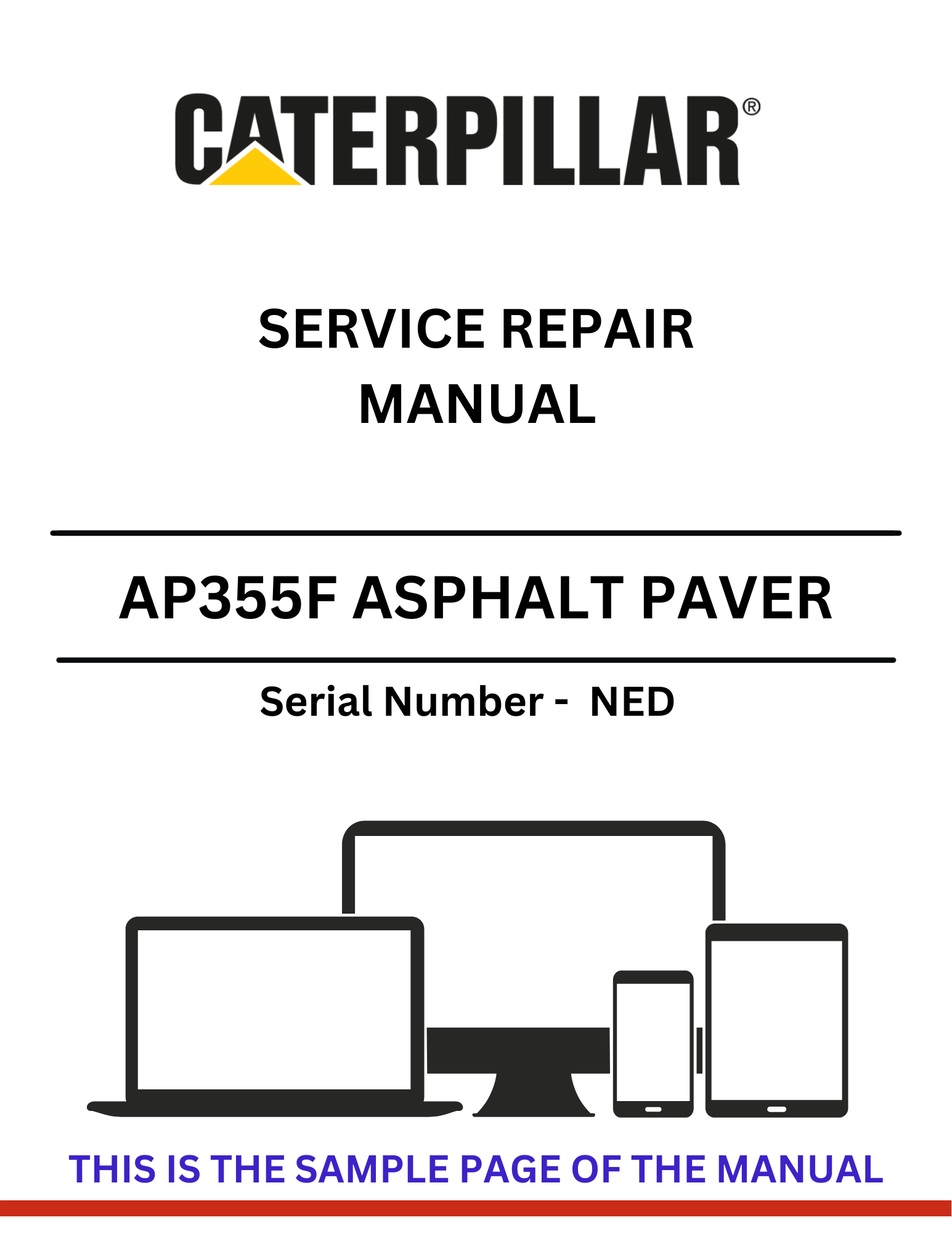 Discover the comprehensive CAT AP355F Asphalt Paver Service Repair Manual for S/N - NED. Ensure optimal performance and maintenance with expert guidance.