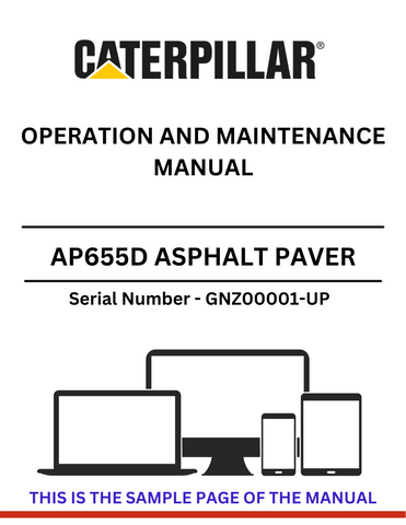 Access the CAT AP655D Asphalt Paver operation and maintenance manual for S/N GNZ00001-UP. Enhance your equipment's efficiency and reliability today.