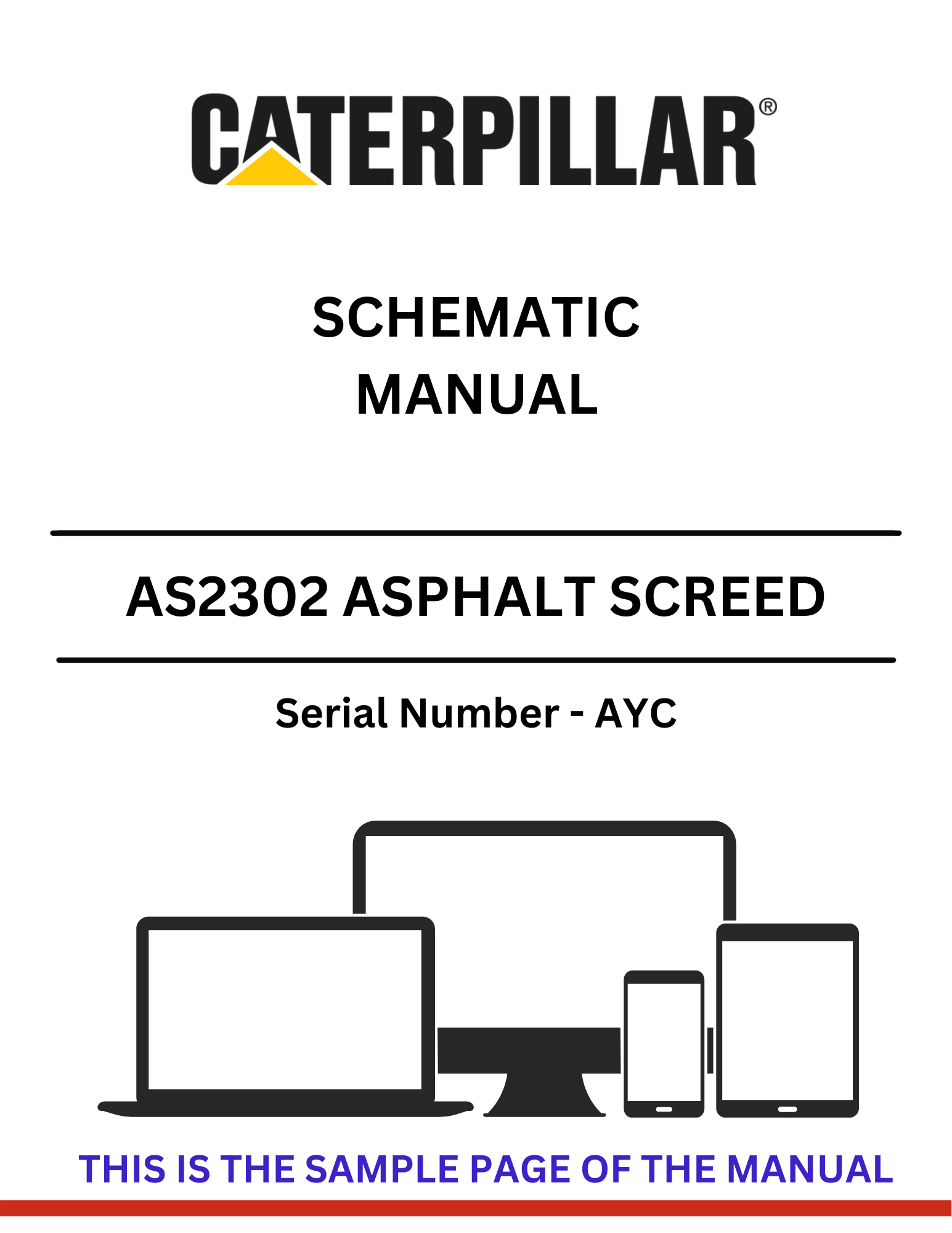  Explore the CAT AS2302 Asphalt Screed Schematic Manual (S/N - AYC). Find essential schematics and guidelines to enhance your equipment's efficiency and longevity.