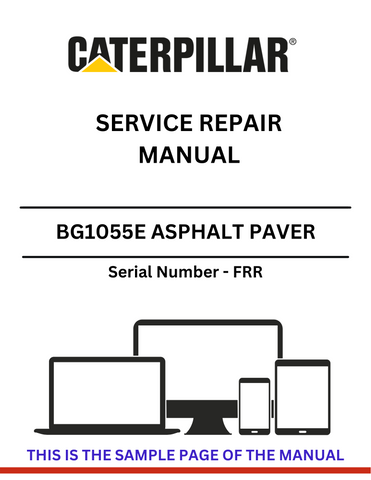 Discover the CAT BG1055E Asphalt Paver Service Repair Manual (S/N - FRR) for comprehensive guidance on maintenance and repairs to keep your equipment running smoothly.