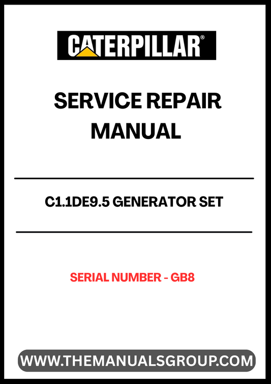 Ensure your CAT C1.1DE9.5 Generator Set operates at peak performance with the comprehensive Service Repair Manual, specifically designed for serial number GB8. This manual is an essential resource for technicians and operators, providing detailed instructions and insights to troubleshoot and maintain your generator effectively.