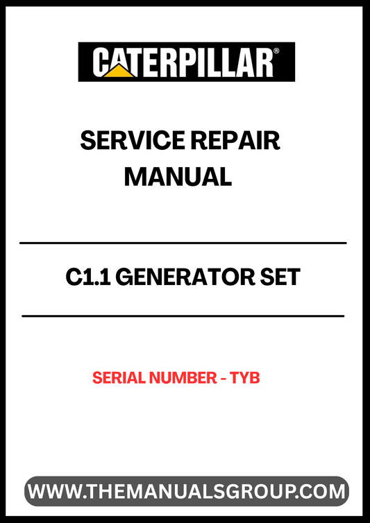Discover the essential CAT C1.1 Generator Set Service Repair Manual, specifically designed for serial number TYB. This comprehensive guide is your go-to resource for maintaining and troubleshooting your generator, ensuring optimal performance and longevity.