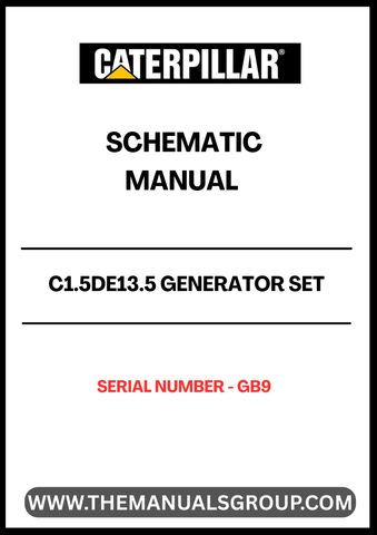 Discover the CAT C1.5DE13.5 Generator Set Schematic Manual, designed specifically for the GB9 serial number. This comprehensive manual provides essential insights into the generator's intricate systems, ensuring you have the knowledge needed for effective maintenance and troubleshooting.