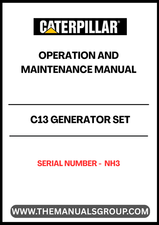 Discover the essential CAT C13 Generator Set Operation and Maintenance Manual, specifically designed for serial number NH3. This comprehensive guide is your go-to resource for understanding the intricacies of your generator set, ensuring optimal performance and longevity.
