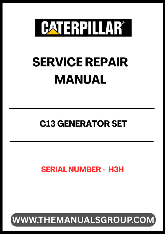 Ensure your CAT C13 Generator Set operates at peak performance with our comprehensive Service Repair Manual, specifically designed for serial number H3H. This manual is an essential resource for technicians and DIY enthusiasts alike, providing detailed instructions and insights into maintenance and repair procedures.