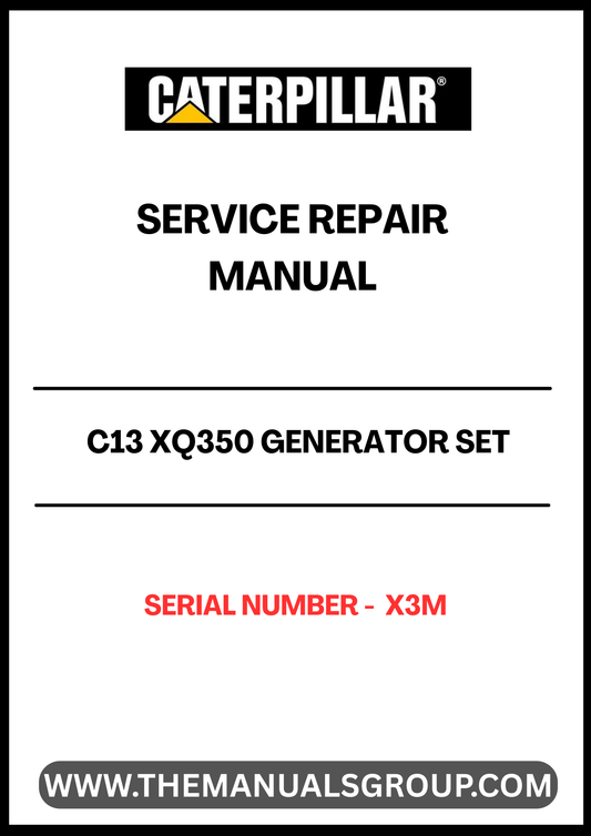  Ensure the longevity and optimal performance of your CAT C13 XQ350 Generator Set with our comprehensive Service Repair Manual. Designed specifically for serial number X3M, this manual provides detailed instructions and insights to help you troubleshoot and maintain your generator effectively.
