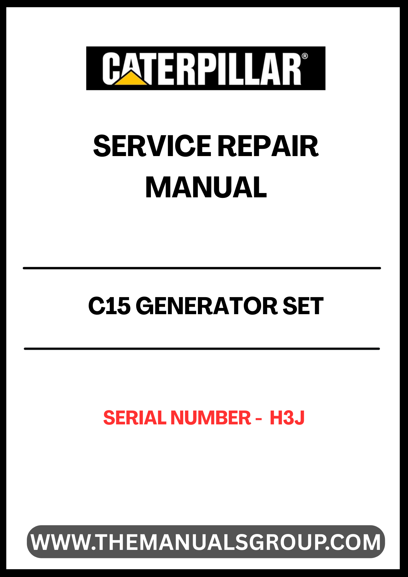 Ensure your CAT C15 Generator Set operates at peak performance with our comprehensive Service Repair Manual, specifically designed for serial number H3J. This manual is an essential resource for technicians and DIY enthusiasts alike, providing detailed instructions and insights into maintenance and repair procedures.