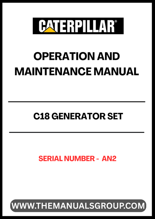 Discover the essential CAT C18 Generator Set Operation and Maintenance Manual, specifically designed for serial number AN2. This comprehensive guide is your go-to resource for understanding the intricacies of your generator set, ensuring optimal performance and longevity.