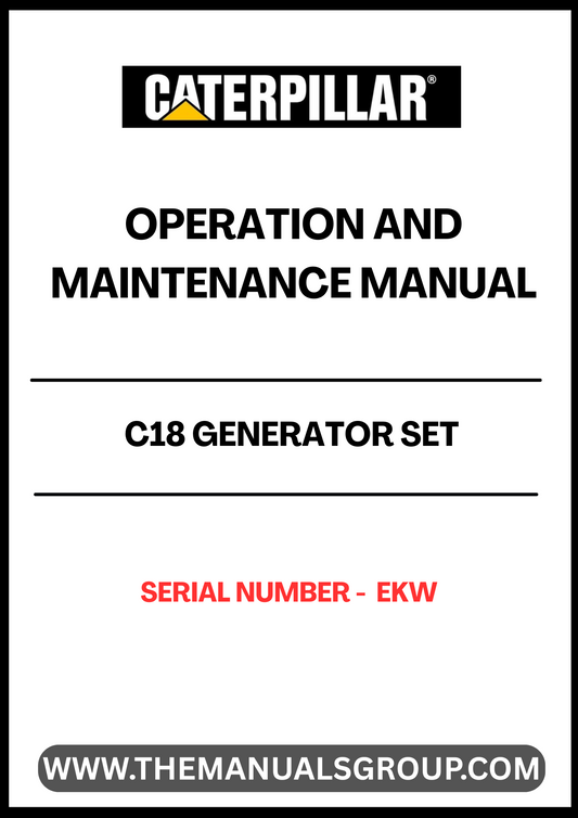 Discover the essential CAT C18 Generator Set Operation and Maintenance Manual, designed specifically for serial number EKW. This comprehensive guide provides detailed instructions and insights to ensure optimal performance and longevity of your generator set.