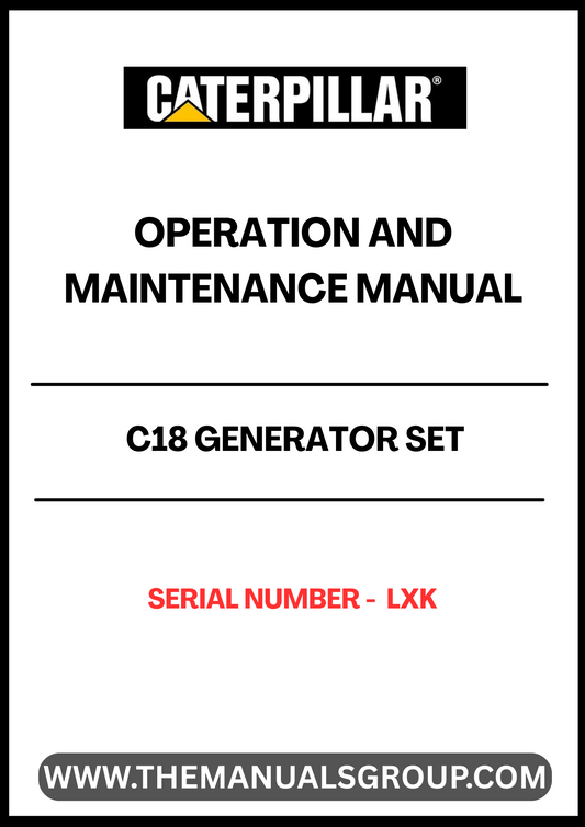 Discover the essential CAT C18 Generator Set Operation and Maintenance Manual, designed specifically for serial number LXK. This comprehensive guide provides detailed instructions and insights to ensure optimal performance and longevity of your generator set.