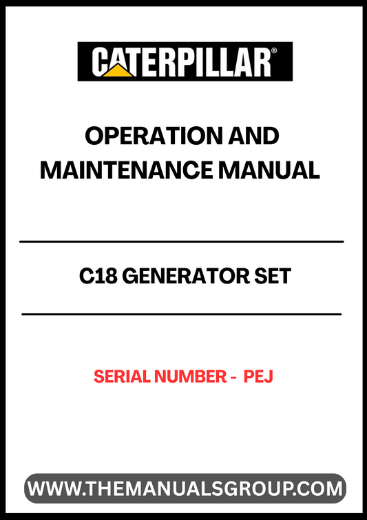 Discover the essential CAT C18 Generator Set Operation and Maintenance Manual, specifically designed for serial number PEJ. This comprehensive guide provides detailed instructions and insights to ensure optimal performance and longevity of your generator set.