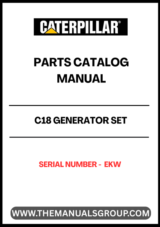  Discover the essential CAT C18 Generator Set Parts Catalog Manual, specifically designed for serial number EKW. This comprehensive manual serves as a vital resource for maintenance and repair, ensuring your generator operates at peak performance. With detailed diagrams and part specifications, you can easily identify and source the components you need.