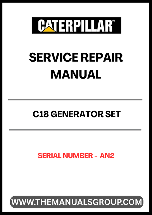 Ensure your CAT C18 Generator Set operates at peak performance with the comprehensive Service Repair Manual, specifically designed for serial number AN2. This manual is an essential resource for technicians and operators, providing detailed instructions and insights into maintenance, troubleshooting, and repair procedures.