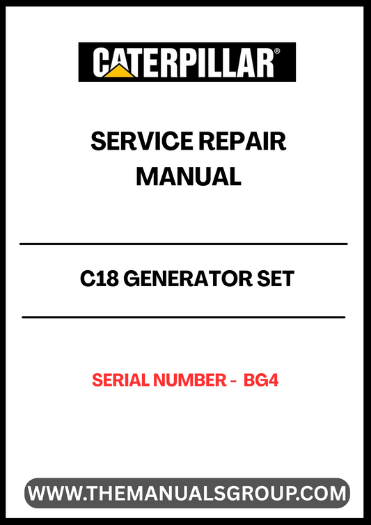 Discover the essential CAT C18 Generator Set Service Repair Manual, specifically designed for serial number BG4. This comprehensive guide is your go-to resource for maintaining and troubleshooting your generator, ensuring optimal performance and longevity.