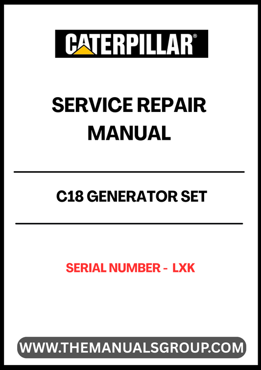 The CAT C18 Generator Set Service Repair Manual (S/N - LXK) is an essential resource for technicians and operators looking to maintain and repair their generator sets efficiently. This comprehensive manual provides detailed instructions, diagrams, and specifications tailored specifically for the CAT C18 model, ensuring you have the right information at your fingertips.
