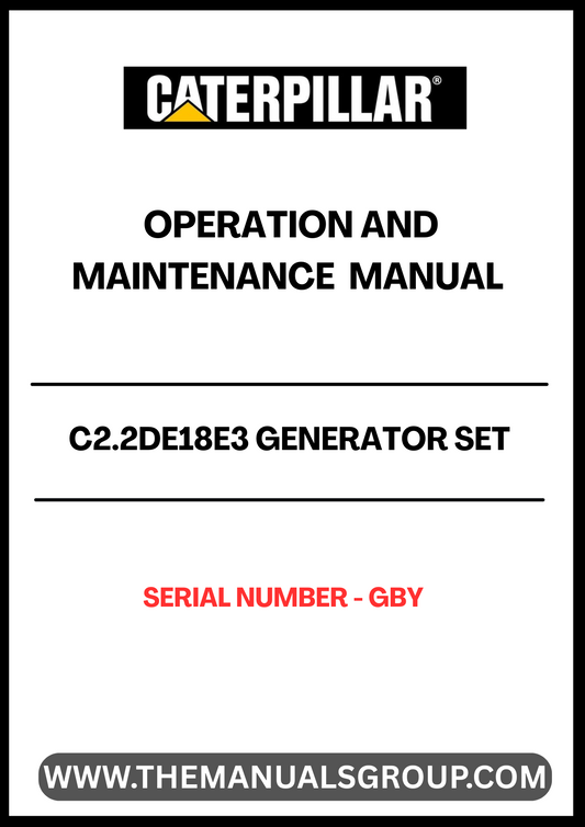 Ensure the optimal performance of your CAT C2.2DE18E3 Generator Set with the comprehensive Operation and Maintenance Manual. This essential guide provides detailed instructions tailored for your specific serial number (S/N - GBY), ensuring you have the right information at your fingertips for efficient operation.
