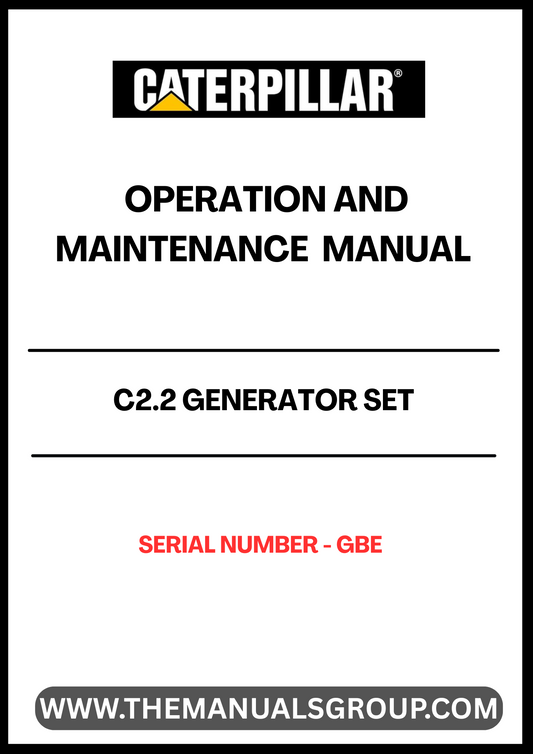 The CAT C2.2 Generator Set Operation and Maintenance Manual is an essential resource for ensuring the optimal performance and longevity of your generator. Designed specifically for the C2.2 model, this manual provides detailed instructions on operation, maintenance schedules, and troubleshooting tips, making it an invaluable tool for both novice and experienced users.