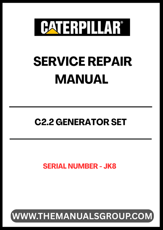 The CAT C2.2 Generator Set Service Repair Manual (S/N - JK8) is an essential resource for anyone looking to maintain or repair their generator efficiently. This comprehensive manual provides detailed instructions, diagrams, and troubleshooting tips specifically tailored for the CAT C2.2 model, ensuring you have the right information at your fingertips.