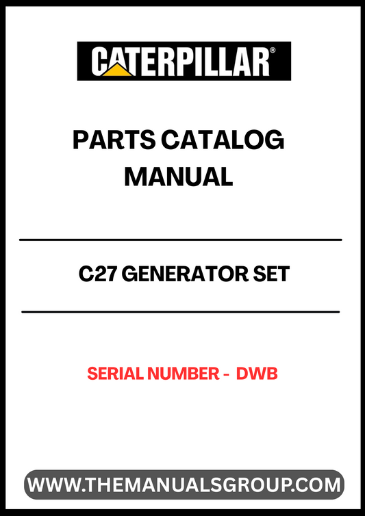  Discover the essential CAT C27 Generator Set Parts Catalog Manual, specifically designed for serial number DWB. This comprehensive manual serves as a vital resource for technicians and operators, providing detailed information on parts, specifications, and maintenance procedures to ensure optimal performance of your generator set.