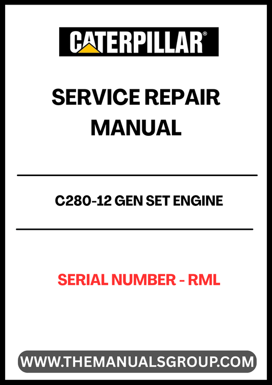 Discover the essential CAT C280-12 Gen Set Engine Service Repair Manual, specifically designed for serial number RML. This comprehensive guide is an invaluable resource for technicians and engineers, providing detailed instructions and insights to ensure optimal performance and longevity of your engine.