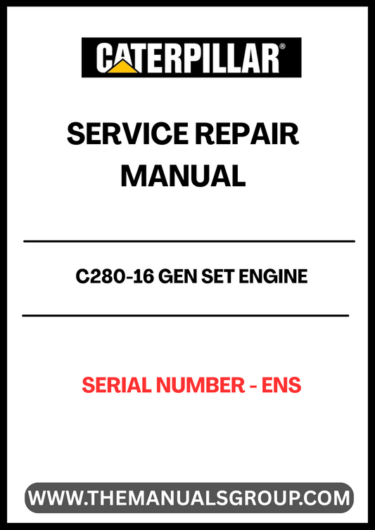 Discover the essential CAT C280-16 Gen Set Engine Service Repair Manual, designed specifically for serial number ENS. This comprehensive guide is an invaluable resource for technicians and engineers, providing detailed insights into the maintenance and repair of your CAT engine.