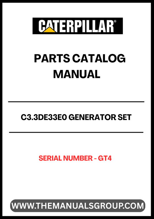 Discover the essential CAT C3.3DE33E0 Generator Set Parts Catalog Manual, designed specifically for serial number GT4. This comprehensive manual serves as a vital resource for maintenance and repair, ensuring your generator operates at peak performance.