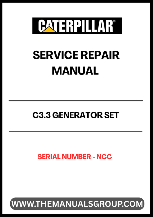  Ensure your CAT C3.3 Generator Set operates at peak performance with our comprehensive Service Repair Manual, specifically designed for serial number NCC. This manual is an essential resource for technicians and operators, providing detailed instructions and insights to troubleshoot and maintain your generator effectively.