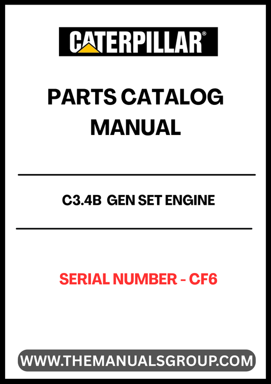 Discover the CAT C3.4B Gen Set Engine Parts Catalog Manual, specifically designed for serial number CF6. This comprehensive manual is an essential resource for anyone looking to maintain or repair their CAT C3.4B engine, ensuring optimal performance and longevity.