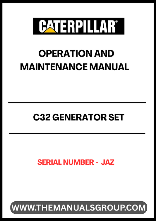 Discover the essential CAT C32 Generator Set Operation and Maintenance Manual, specifically designed for serial number JAZ. This comprehensive guide provides detailed instructions and insights to ensure optimal performance and longevity of your generator set. With clear diagrams and step-by-step procedures, you can easily navigate through operation protocols and maintenance tasks.