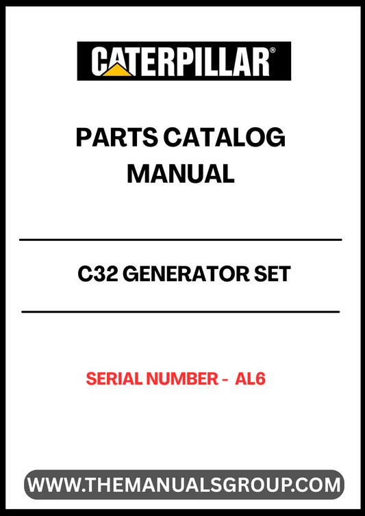 Discover the essential CAT C32 Generator Set Parts Catalog Manual, designed specifically for serial number AL6. This comprehensive manual serves as a vital resource for maintenance and repair, ensuring your generator operates at peak performance. With detailed diagrams and part specifications, you can easily identify and source the components you need.
