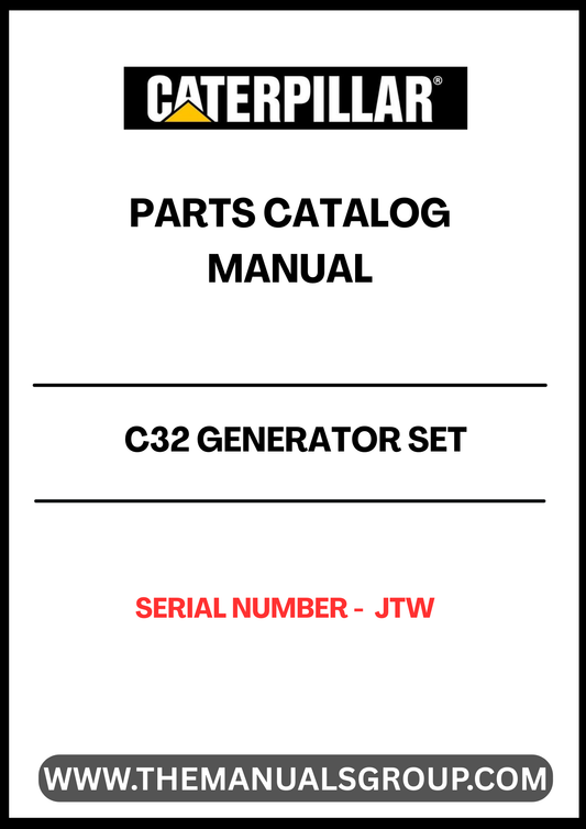 Discover the essential CAT C32 Generator Set Parts Catalog Manual, specifically designed for serial number JTW. This comprehensive manual serves as a vital resource for maintenance and repair, ensuring your generator operates at peak performance. With detailed diagrams and part specifications, you can easily identify and source the components you need.