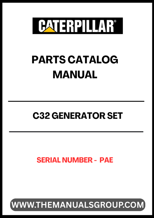 Discover the essential CAT C32 Generator Set Parts Catalog Manual, designed specifically for serial number PAE. This comprehensive manual serves as a vital resource for maintenance and repair, ensuring your generator operates at peak performance. With detailed diagrams and part specifications, you can easily identify and source the components you need.