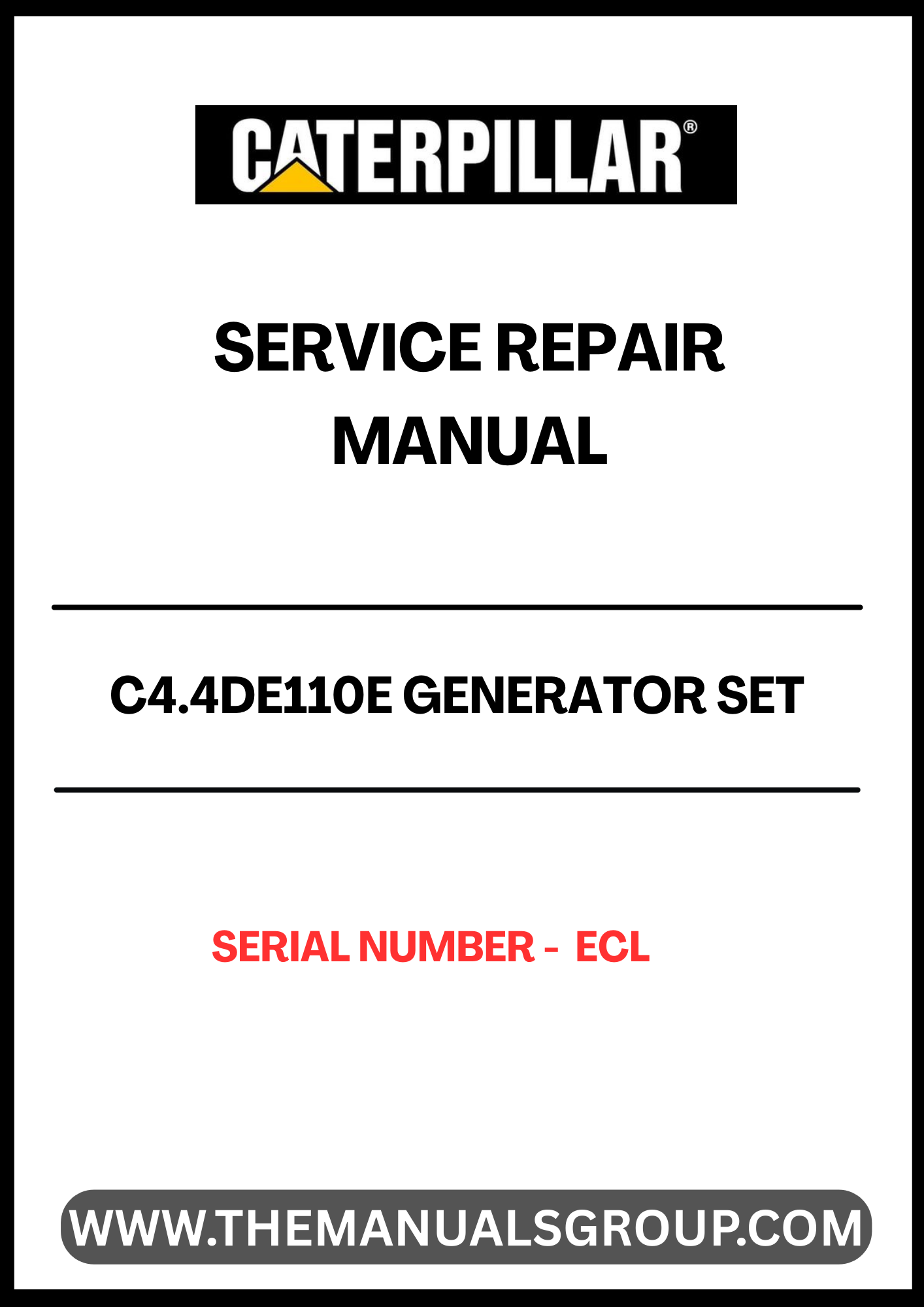 Ensure the longevity and optimal performance of your CAT C4.4DE110E Generator Set with our comprehensive Service Repair Manual. Designed specifically for serial number ECL, this manual provides detailed instructions and insights to help you troubleshoot and maintain your generator effectively.