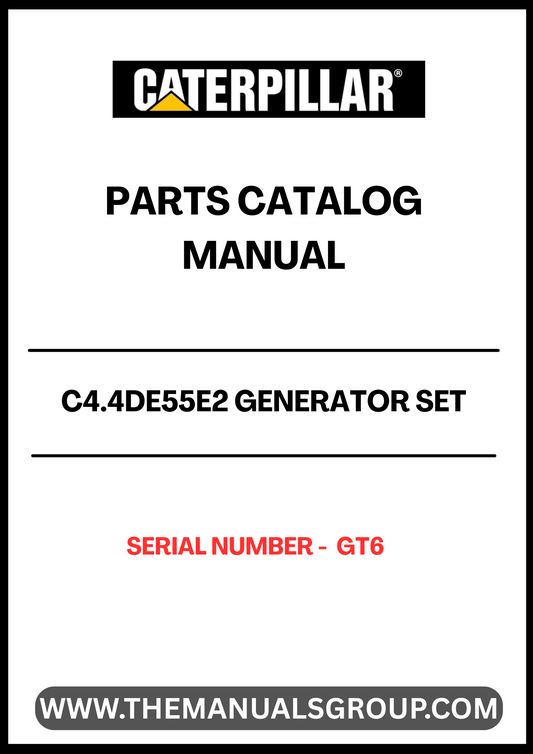 Discover the essential CAT C4.4DE55E2 Generator Set Parts Catalog Manual, specifically designed for serial number GT6. This comprehensive manual serves as a vital resource for maintenance and repair, ensuring your generator operates at peak performance.